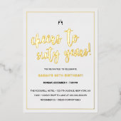 Bejubeln zu 60 Jahren White Gold Foil Einladung (Vorderseite)