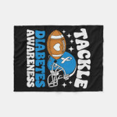 Bekämpfe Diabetes Typ 1 Blaues Fußball-Diabetes Fleecedecke (Vorderseite (Horizontal))