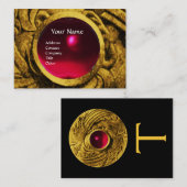 BEKÄMPFUNG DER GRIFFINEN MONOGRAM, goldschwarz rot Visitenkarte (Vorne/Hinten)