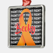 Bekämpfung der Leukämie Orange Ribbon Silbernes Ornament (Links)