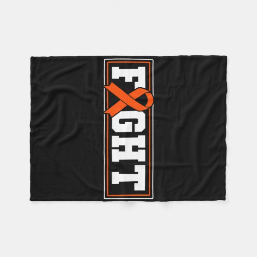 Bekämpfung der Leukämie Orangenband 1 Fleecedecke (Vorderseite (Horizontal))