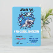Bekämpfung der Ninja-Shark-Party Einladung (Stehend Vorderseite)