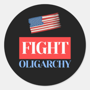Bekämpfung der Oligarchie - Vintage amerikanische  Runder Aufkleber