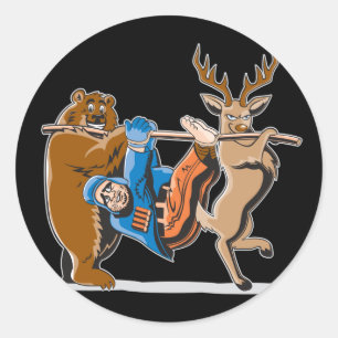 Bekämpfung der Rache von Jagdtieren Runder Aufkleber