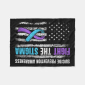 Bekämpfung der Stigma-amerikanischen Flagge Suizid Fleecedecke (Vorderseite (Horizontal))