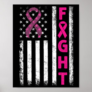 Bekämpfung des Brustkrebs unter amerikanischer Fla Poster
