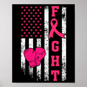 Bekämpfung des Brustkrebs unter amerikanischer Fla Poster