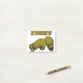 BEKÄMPFUNG EINER PAIR DER BEKÄMPFUNG VON GLOVEN IL POST-IT KLEBEZETTEL (Auf Schreibtisch)