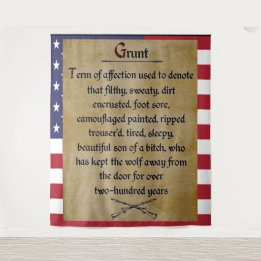 BEKÄMPFUNG INFANTRYMAN alias "GRUNT" Wandteppich (Vorderseite)