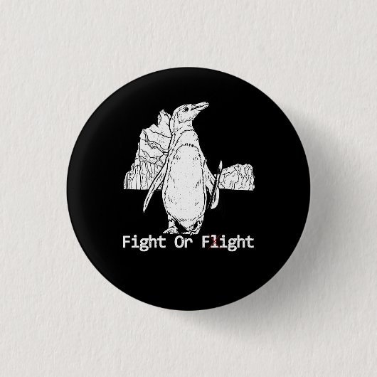 Bekämpfung oder Flug Pinguin Pun Meme Cartoon Tier Button (Vorderseite)