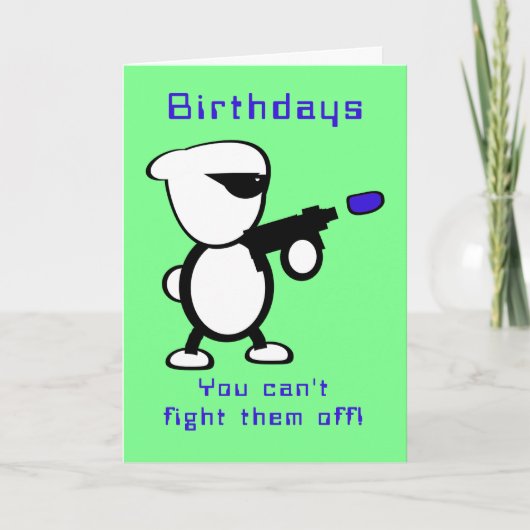 Bekämpfung von Alien Geburtstag Karte (Vorderseite)