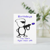 Bekämpfung von Alien Geburtstag Postkarte (Stehend Vorderseite)