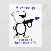 Bekämpfung von Alien Geburtstag Postkarte (Vorderseite)