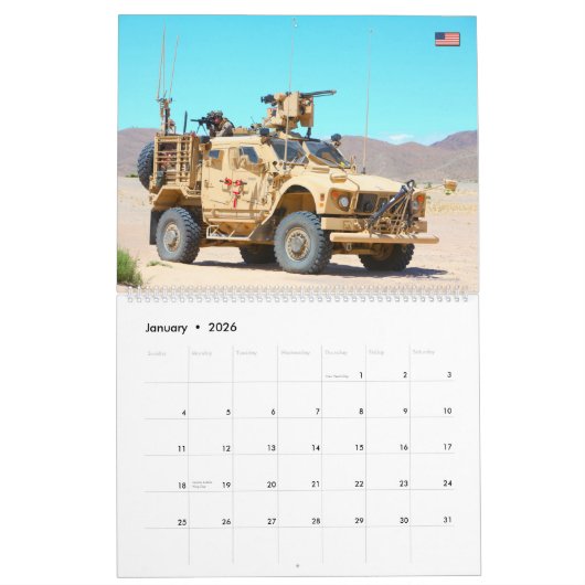 BEKÄMPFUNG VON ARMOR - US-Militärgepanzerte Fahrze Kalender (Jan 2026)