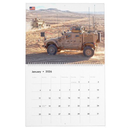BEKÄMPFUNG VON ARMOR - US-Militärgepanzerte Fahrze Kalender (Jan 2026)