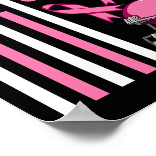 Bekämpfung von Brustkrebs - Amerikanische Flagge Poster (Ecke)