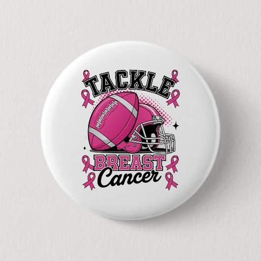 Bekämpfung von Brustkrebs Bewusstsein rosa Broncho Button (Vorderseite)