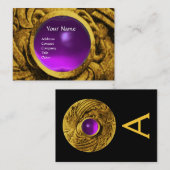 BEKÄMPFUNG VON GRIFFINEN MONOGRAM Gold Lila Amethy Visitenkarte (Vorne/Hinten)