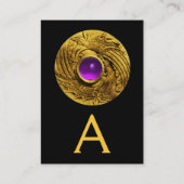 BEKÄMPFUNG VON GRIFFINEN MONOGRAM Gold Lila Amethy Visitenkarte (Rückseite)