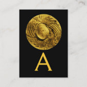 BEKÄMPFUNG VON GRIFFINEN MONOGRAM, goldschwarz Visitenkarte (Rückseite)