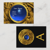 BEKÄMPFUNG VON GRIFFINS MONOGRAM goldblauer Saphir Visitenkarte (Vorne/Hinten)