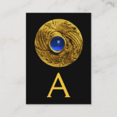 BEKÄMPFUNG VON GRIFFINS MONOGRAM goldblauer Saphir Visitenkarte (Rückseite)