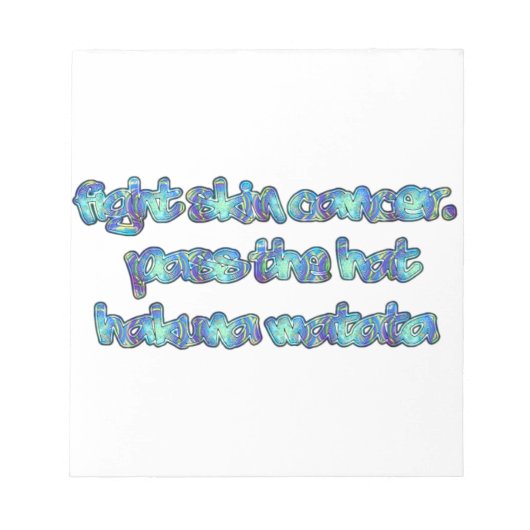 Bekämpfung von Hautkrebs, Übergabe des Hutes, Haku Notizblock (Vorderseite)