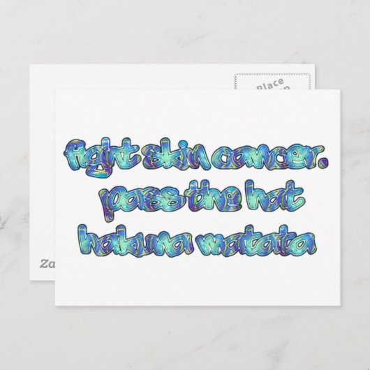 Bekämpfung von Hautkrebs, Übergabe des Hutes, Haku Postkarte (Vorne/Hinten)