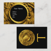 BEKÄMPFUNGSGRIFFINEN MONOGRAM, goldschwarz Visitenkarte (Vorne/Hinten)