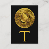 BEKÄMPFUNGSGRIFFINEN MONOGRAM, goldschwarz Visitenkarte (Rückseite)