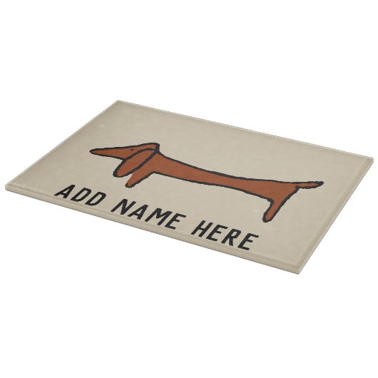 Bekannte Abstrakte Dackel Personalisieren Schneidebrett (Ecke)