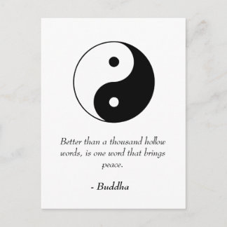 Bekannte Buddha Quotes - Hollow Words und Peace Postkarte