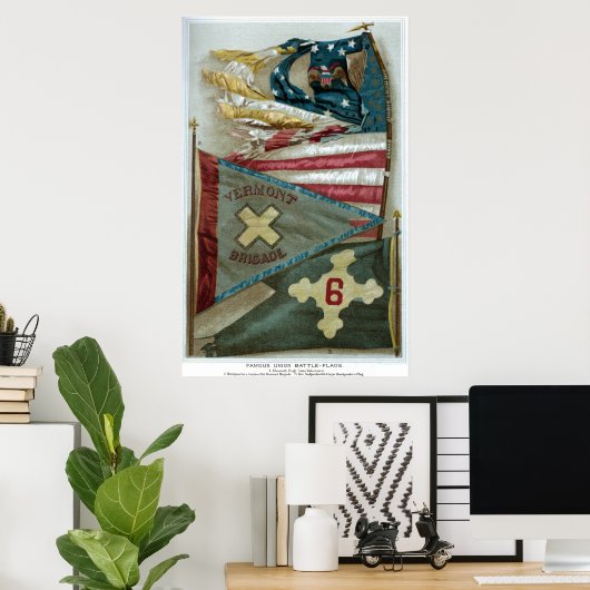 Bekannte Gewerkschaft Battle Flags - Plakat 1 - (Heimbüro)