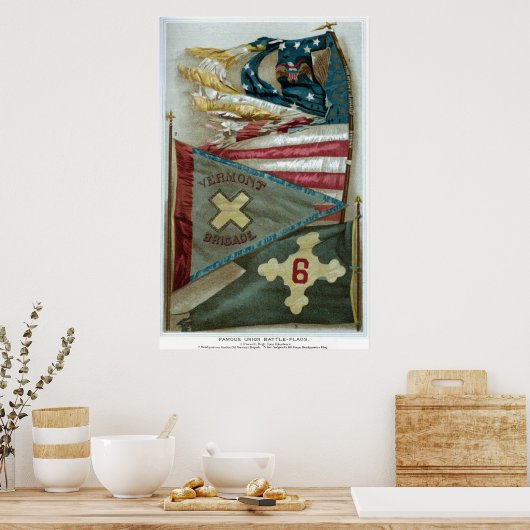 Bekannte Gewerkschaft Battle Flags - Plakat 1 - (Küche)