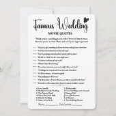 Bekannte Glücksspiele für Hochzeitsspiele - Zitate Einladung (Vorderseite)