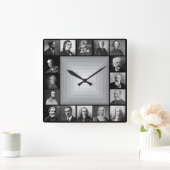 Bekannte Komponisten Schwarz-Weiß-Portraits Quadratische Wanduhr (Zuhause)
