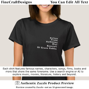 Bekannte Notable Custom Editable Surname List 06W T-Shirt