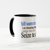 Bekannte Quotes-Redewendungen Tasse (Vorderseite Links)