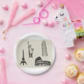 Bekannte Sehenswürdigkeit Illustration Pappteller (Party)