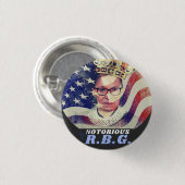 Bekannter RGB Ruth Bader Ginsburg Liberaler Femini Button (Vorne & Hinten)
