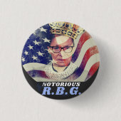 Bekannter RGB Ruth Bader Ginsburg Liberaler Femini Button (Vorderseite)