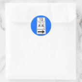 Bekanntes A1A-Zeichen Runder Aufkleber (Tasche)