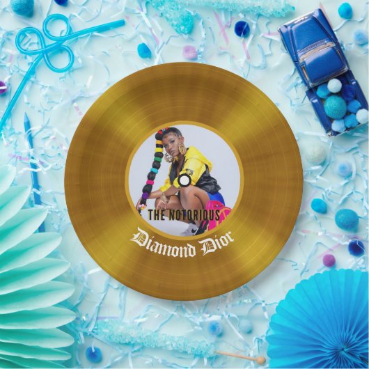 Bekanntes Hip Hop Birthday Gold Record Foto Pappteller (Party)