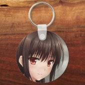 Bekanntes Lächeltier Mädchen niedlich brünette ber Schlüsselanhänger (Vorderseite)