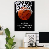 Bekanntes Motivierend Zitat Basketball Poster (Heimbüro)
