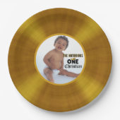 Bekanntes One Hip Hop Birthday Gold Record Foto Pappteller (Vorderseite)