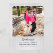 Bekanntgabe der Adoption mit Foto Einladung (Vorne/Hinten)