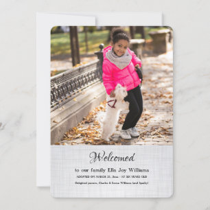 Bekanntgabe der Adoption mit Foto Einladung