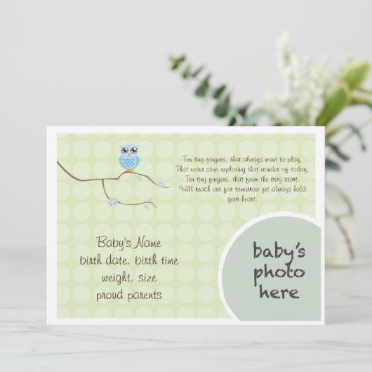 Bekanntgabe der Eule Ankündigung (Stehend Vorderseite)