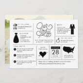 Bekanntgabe der Infografik Save the Date Verlobung (Vorne/Hinten)